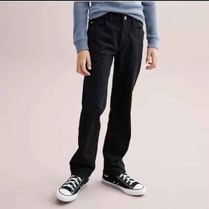 NWT Sonoma Boys Black Straight Jeans  ~size 8 Husky